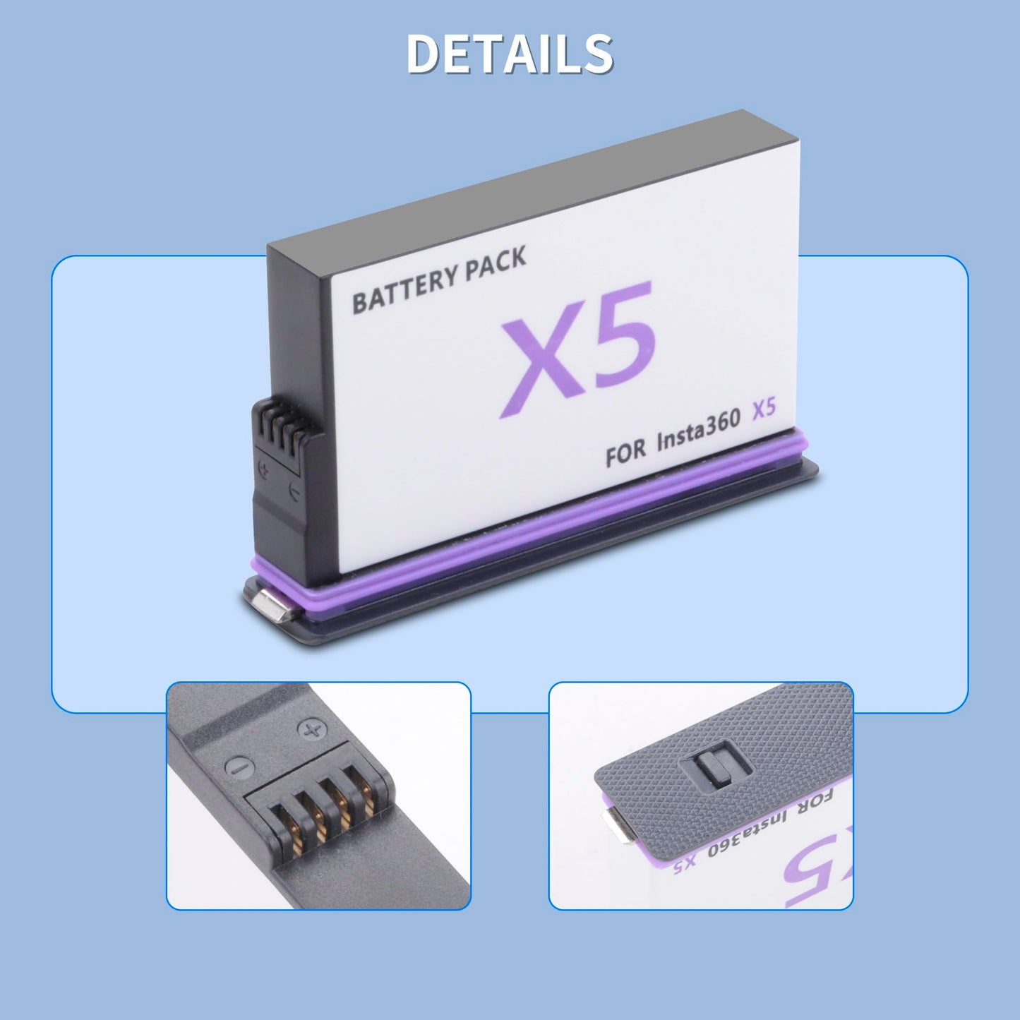 TZRONG Battery Charger Set for Insta360 X5, 28000mAh Can Save 2 Batteries and Charge at The Same time, Fast Battery Charger for Insta360 X5