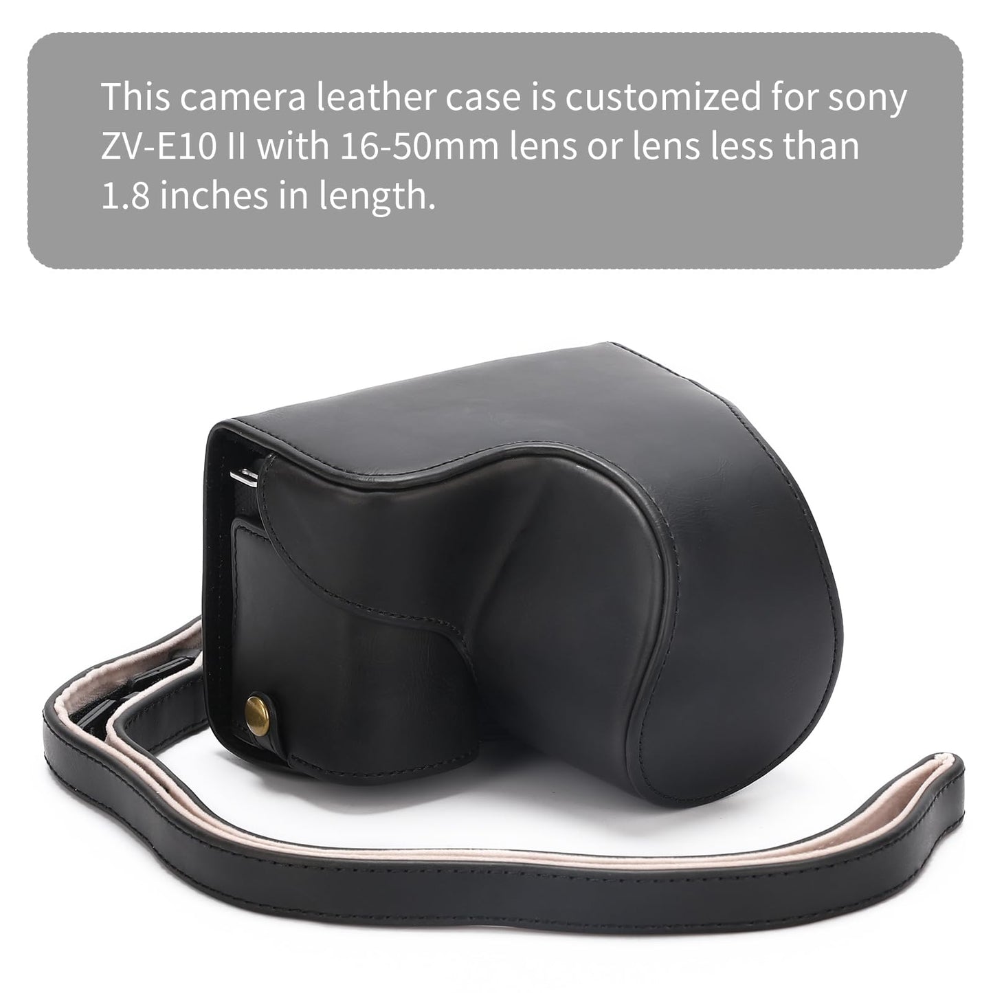 Hargedis for Sony ZV-E10 II case Premium PU Full Body Leather Camera Case Bag for Sony ZV-E10 II Fit 16-50mm Lens with Camera Shoulder Strap