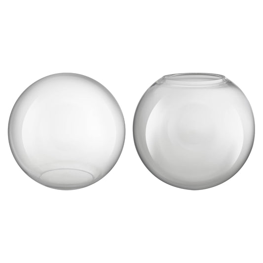 Aspen Creative 28005-60-2, 6" Clear Glass Globe, Neckless for Wall Sconces, Fitter: 2-3/4", 2 Pack