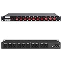 UltraPoE 10-Outlet 1U Horizontal PDU Rack Mount Power Strip - Overload Protector,100-240V/15A/1800 Joules,for Network Servers,Power Conditioner