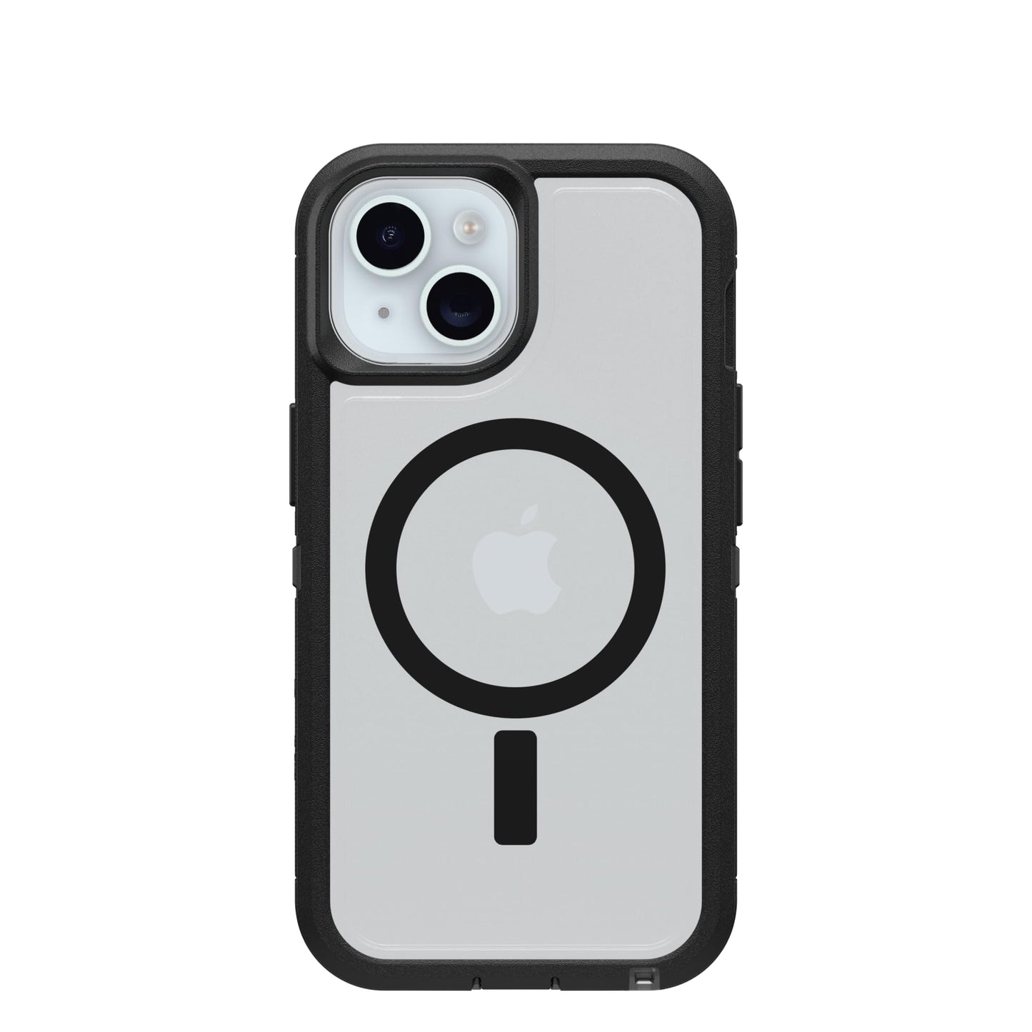OtterBox iPhone 17e, 16e, 15, 14, & 13 Defender Series XT Clear Case - Dark Side (Black/Clear), Screenless, Rugged, Snaps on MagSafe, Pressure-Fitted