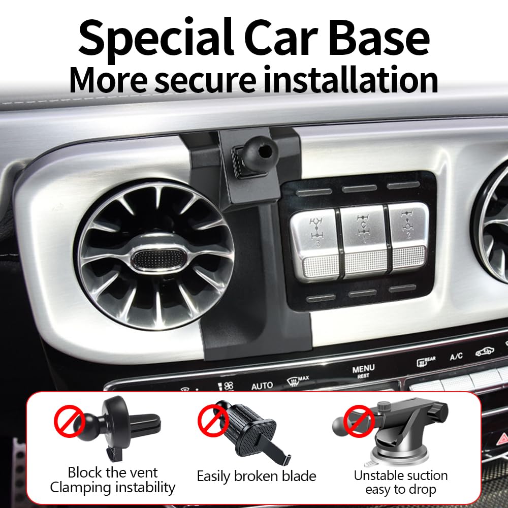 LUNQIN Magsafe Car Magnetic Phone Mount for Mercedes Benz G-Class 2019 2020 2021 2022 2023 2024 G Wagon G550 G500 AMG G63 G55 W463 Auto Accessories