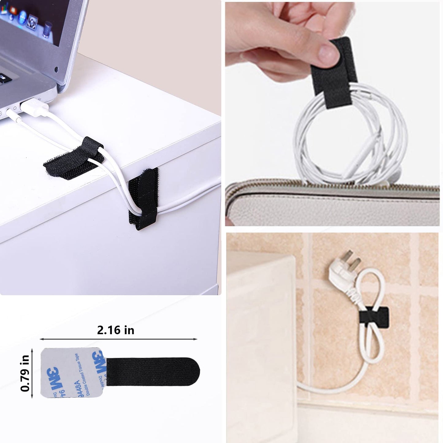 DRIVUU 311Pcs Cable Management Organizer Kit 4 Cable Sleeve Split,53Cable Clips 12Cord Clips Holder,22 Cable Ties, 20 Adhesive Wall Cable Tie