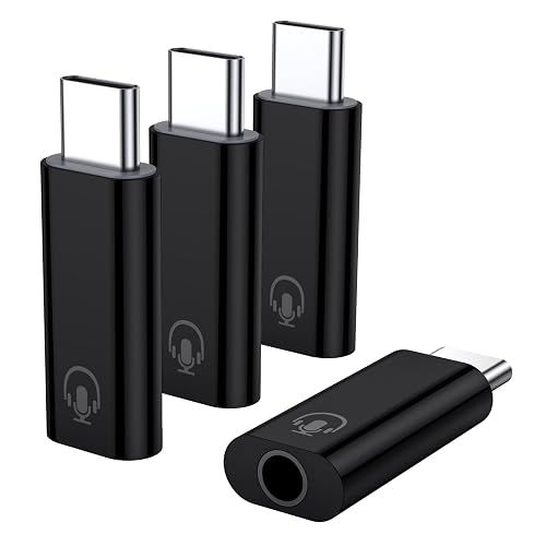 Fidioto 4 Pack USB C to 3.5mm Jack Audio Adapter, USB C to Headphone Jack Adapter Compatible with iPhone17/ 16 Plus 17/16 Pro Max/Samsung