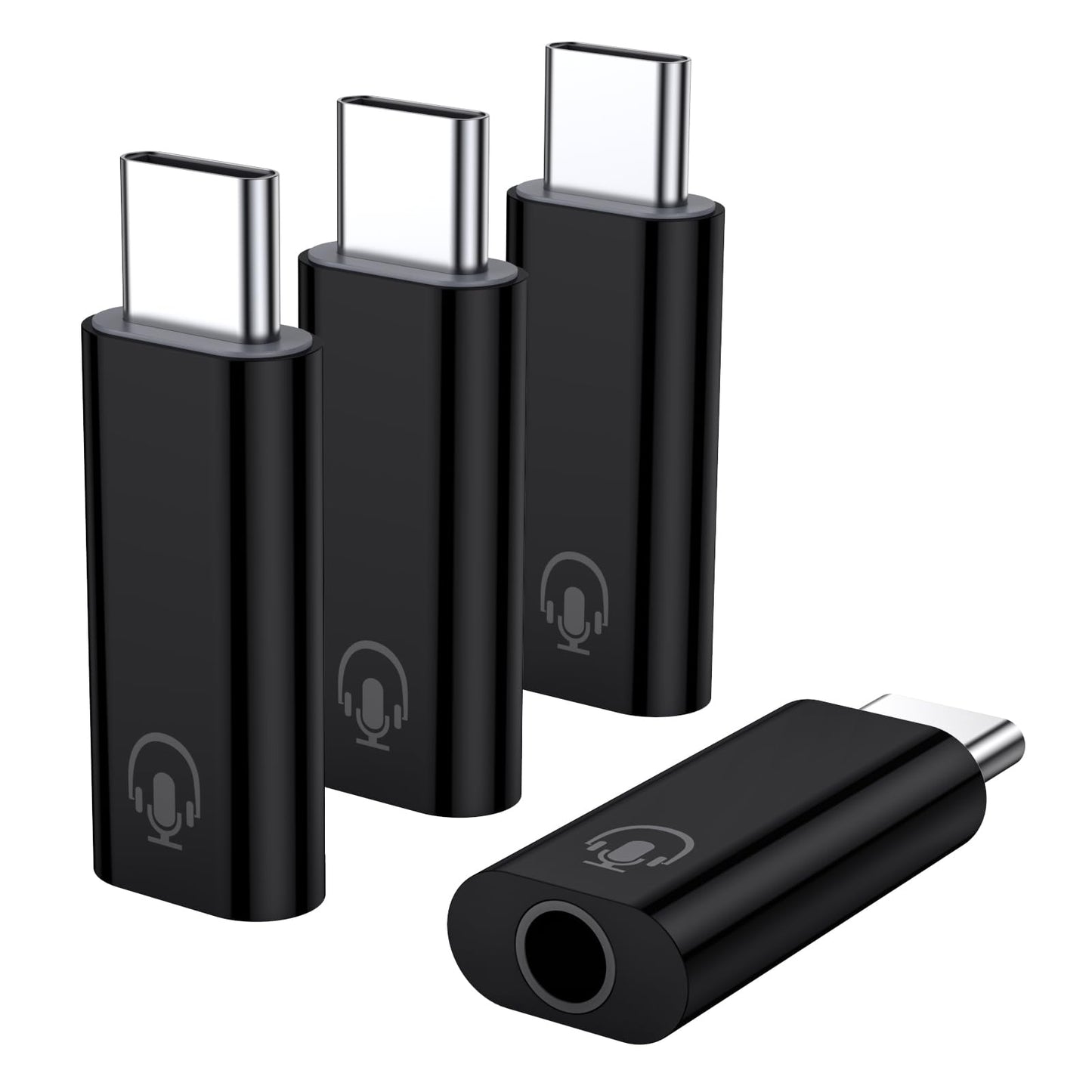 Fidioto 4 Pack USB C to 3.5mm Jack Audio Adapter, USB C to Headphone Jack Adapter Compatible with iPhone17/ 16 Plus 17/16 Pro Max/Samsung