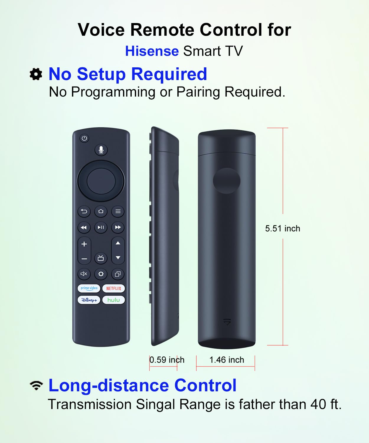 JISOWA Voice Remote Control for Hisense U6HF Series ULED 4K UHD Smart TV 50U6HF 58U6HF 65U6HF 75U6HF Replacement