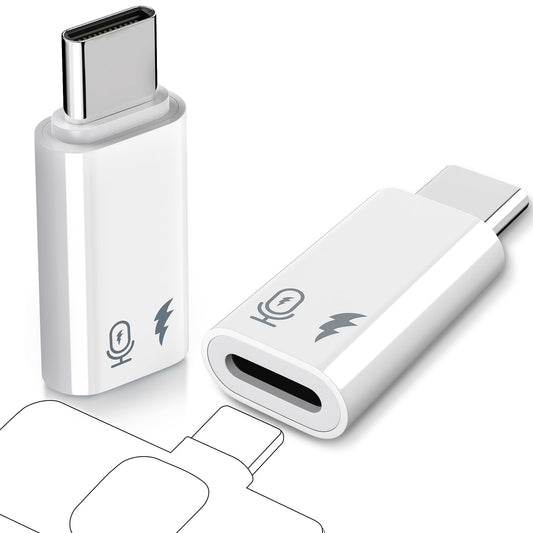 TiMOVO USB C to Lightning Microphone Adapter, 2 Pack Lightning Female to USB-C Male for Lavalier Mic Receiver, Sound Card and OTG Fit for iPhone…