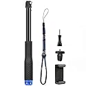 GEPULY 46''Alumium Waterproof Selfie Stick with 1/4 Thread Hole Underwater Pole Handle Grip Monopod for GoPro Hero 13 12 11 Max Insta360 AKASO DJI