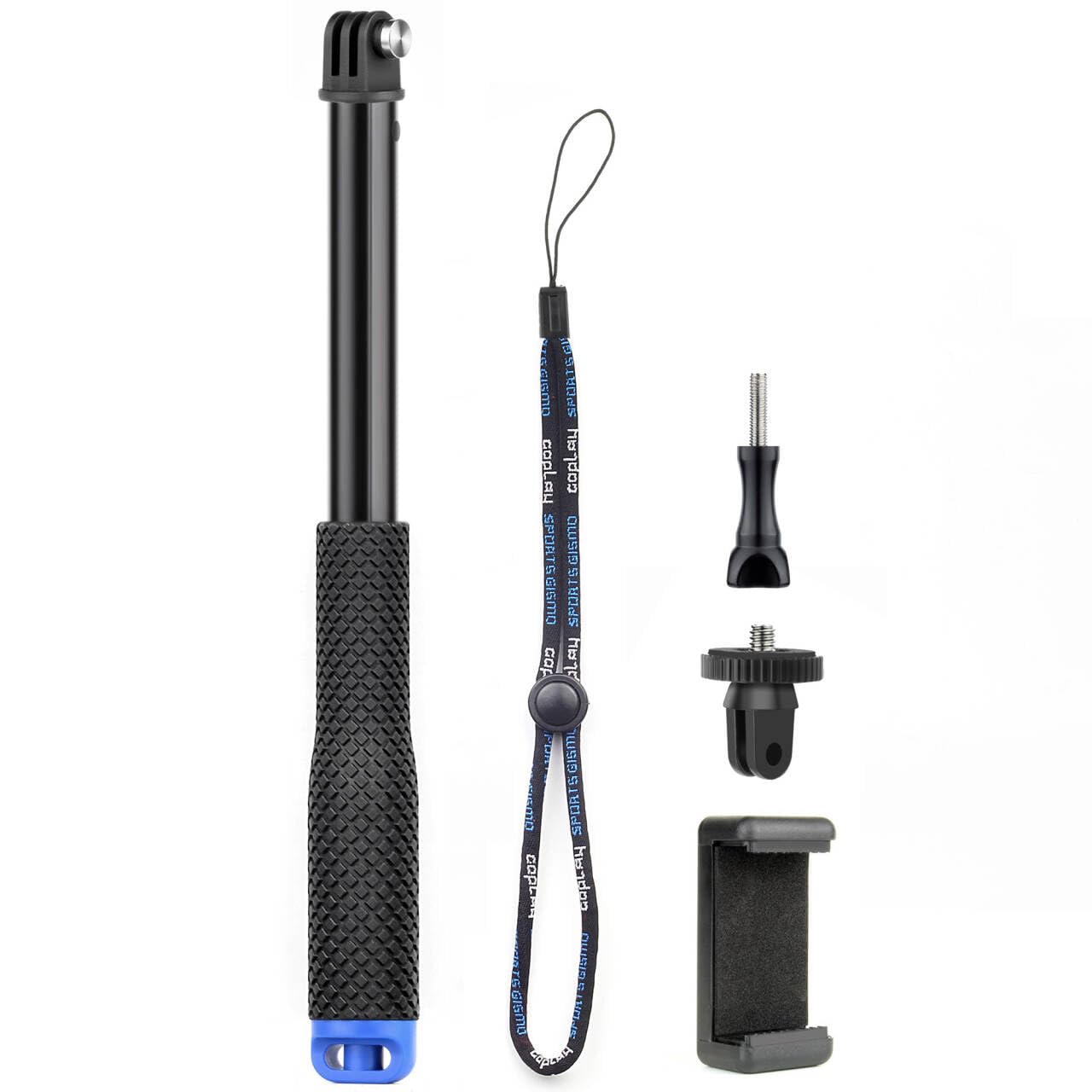 GEPULY 46''Alumium Waterproof Selfie Stick with 1/4 Thread Hole Underwater Pole Handle Grip Monopod for GoPro Hero 13 12 11 Max Insta360 AKASO DJI