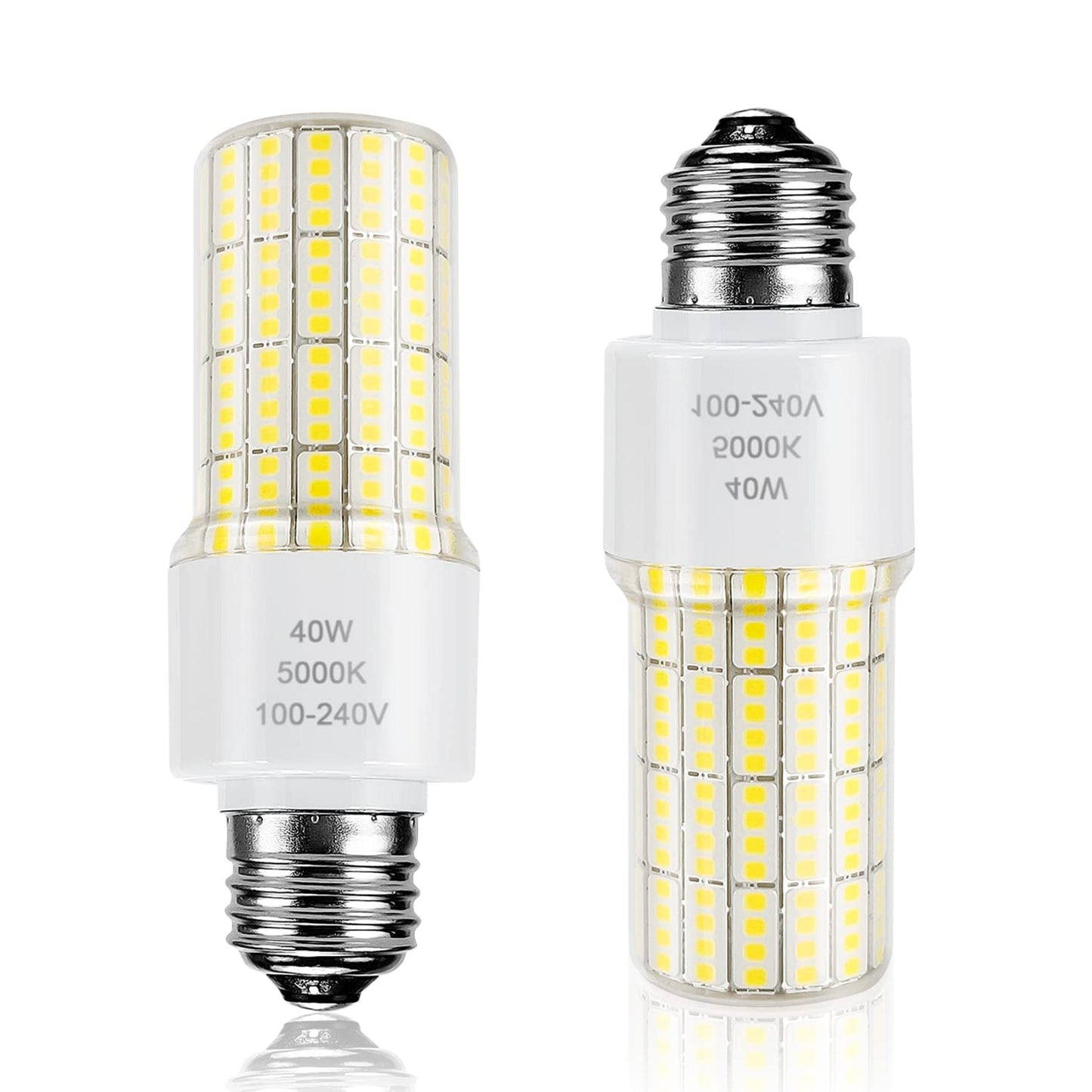 ZP 2 Pack A19 Led Light Bulb 300W Equivalent 40W Led Bulbs 5000 Lumen 5000K Cool Daylight White E26/E27 Base Waterproof Lighting for Outdoor Indoor