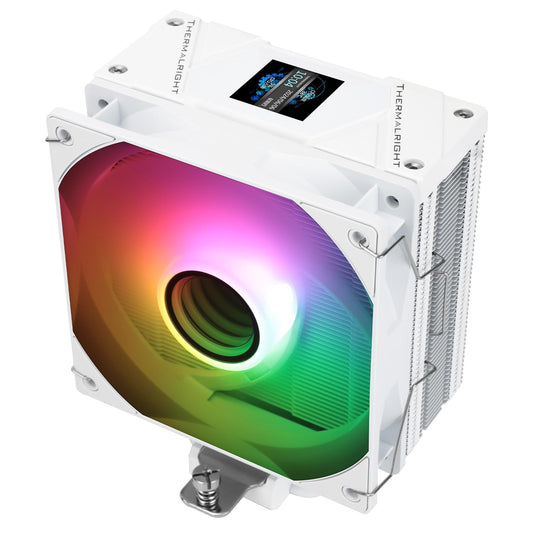 Thermalright Assassin Spirit 120 Vision ARGB White,with White Top Cover,CPU Air Cooler, PC Cooling, 240 * 240 Resolving Power IPS LCD