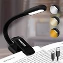 RADIXIUM Rechargeable Book Light for Reading - 9LED Eye-Caring Clip Light w/ 9 Color Temp, Stepless Dimming, 50H Battery, USB-C, Ultra Slim - Gift