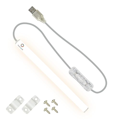 TrueColor USB-Powered LED Light Bar with Frosted Cover for Under Cabinet, Under Monitor, TV Backlight - Easy-Install - Adhesive & Mounting Brackets