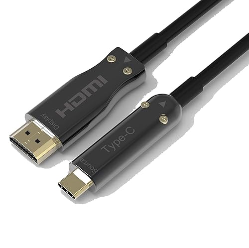 Pacroban Fiber Optic USB Type-C to HDMI Cable - 4K 60Hz, Thunderbolt 3 Compatible, Long (25 feet)
