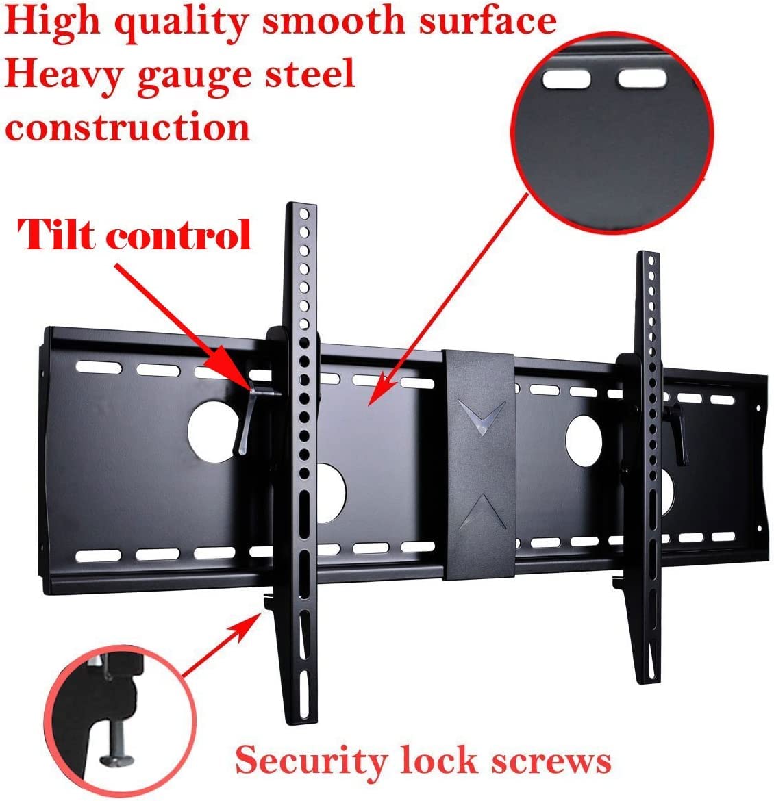 VideoSecu Black Tilting Wall Mount Bracket Plasma LCD Flat Panel Screen TV for Magnavox 42'' inch 42MF237S/37 42MF130A/37 42MF230A 42MF231D/17