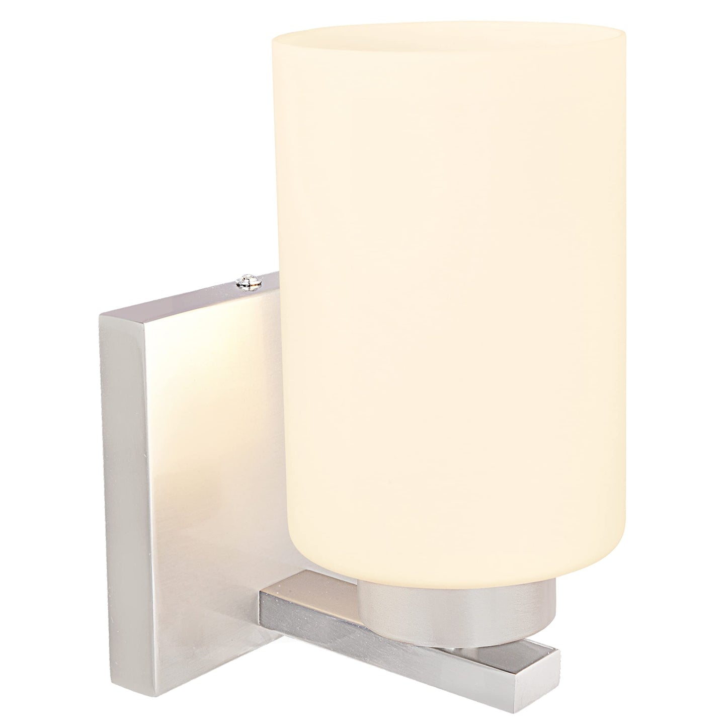 Aspen Creative 62218, One-Light Metal Bathroom Vanity Wall Light Fixture, 4-3/4" Wide, Transitional Design in Satin Nickel
