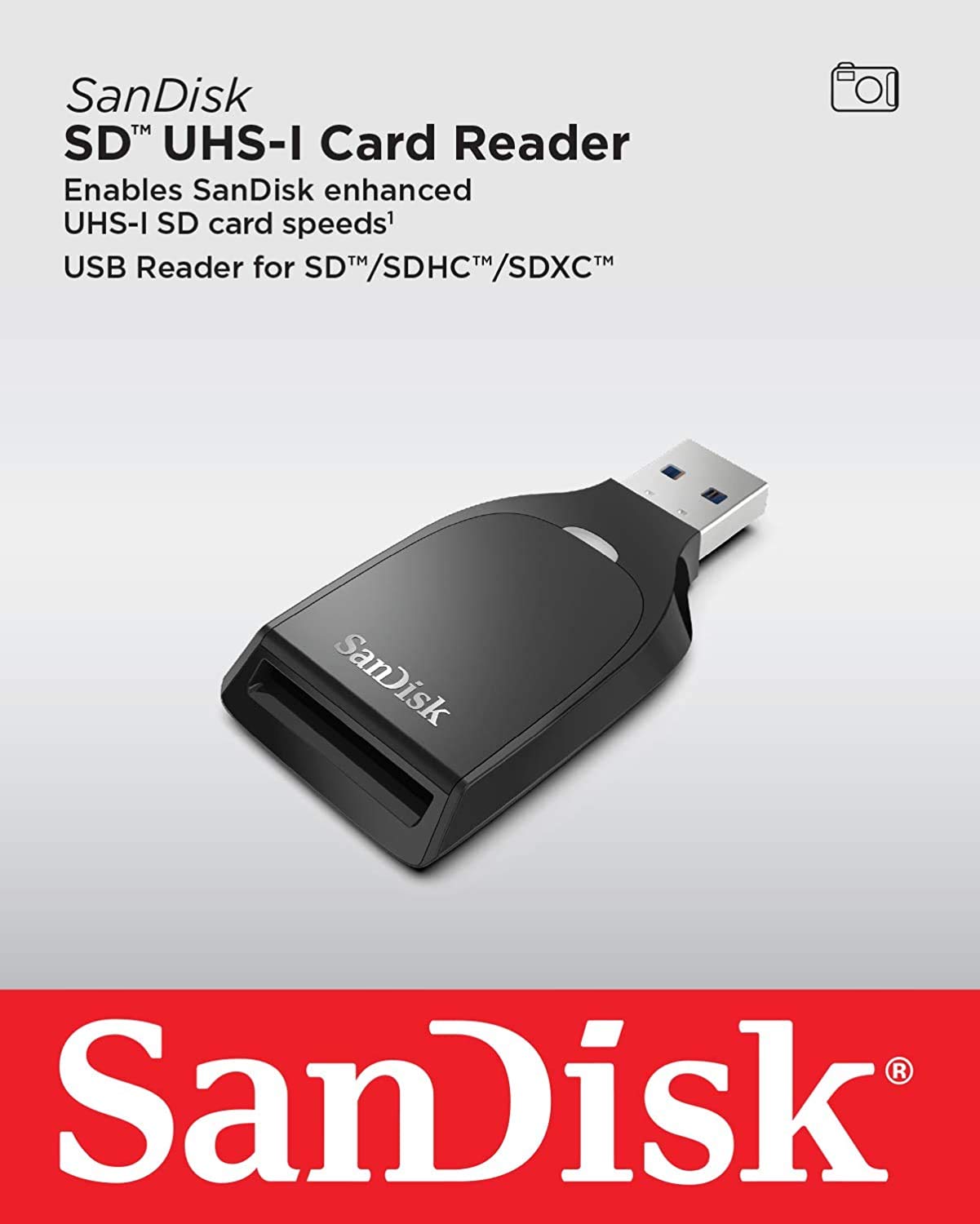 SanDisk Memory Card Reader (2 Pack) SD UHS-I Card Reader for SD/SDHC/SDXC Cards with USB 3.0 for Computers and Laptops (SDDR-C531-GNANN) Bundle