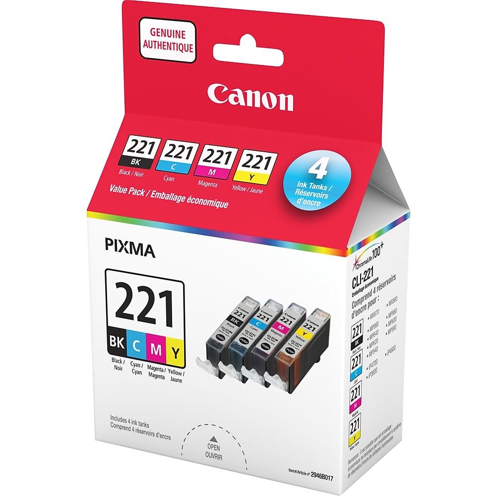 Canon Ink Cli-221 Bkcmy Value Pack
