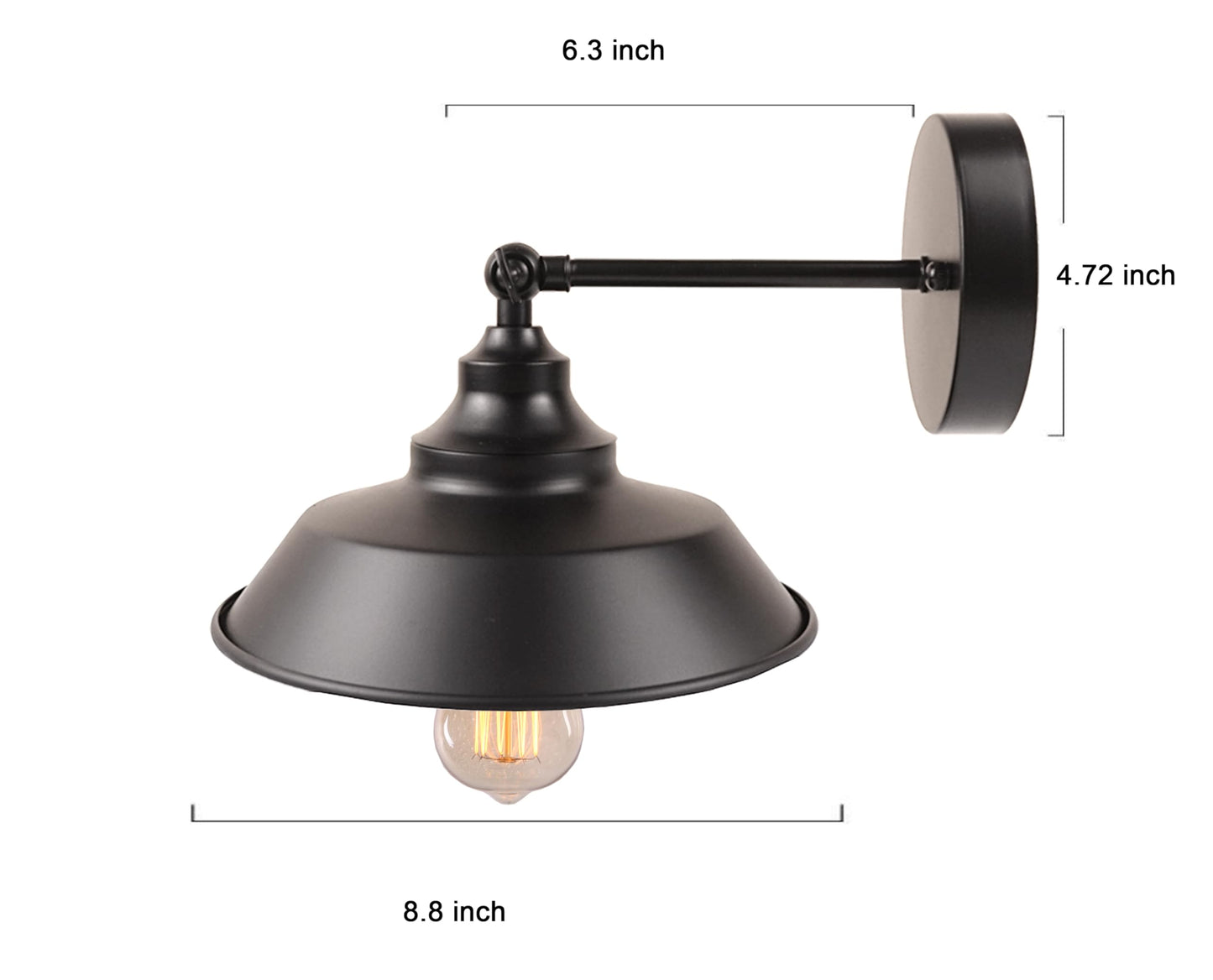 BRIGTTESS #75Wall Sconce Retro Black Barn Lights Modern Mid Century Industrial Wall Light Decor (2PACKS)