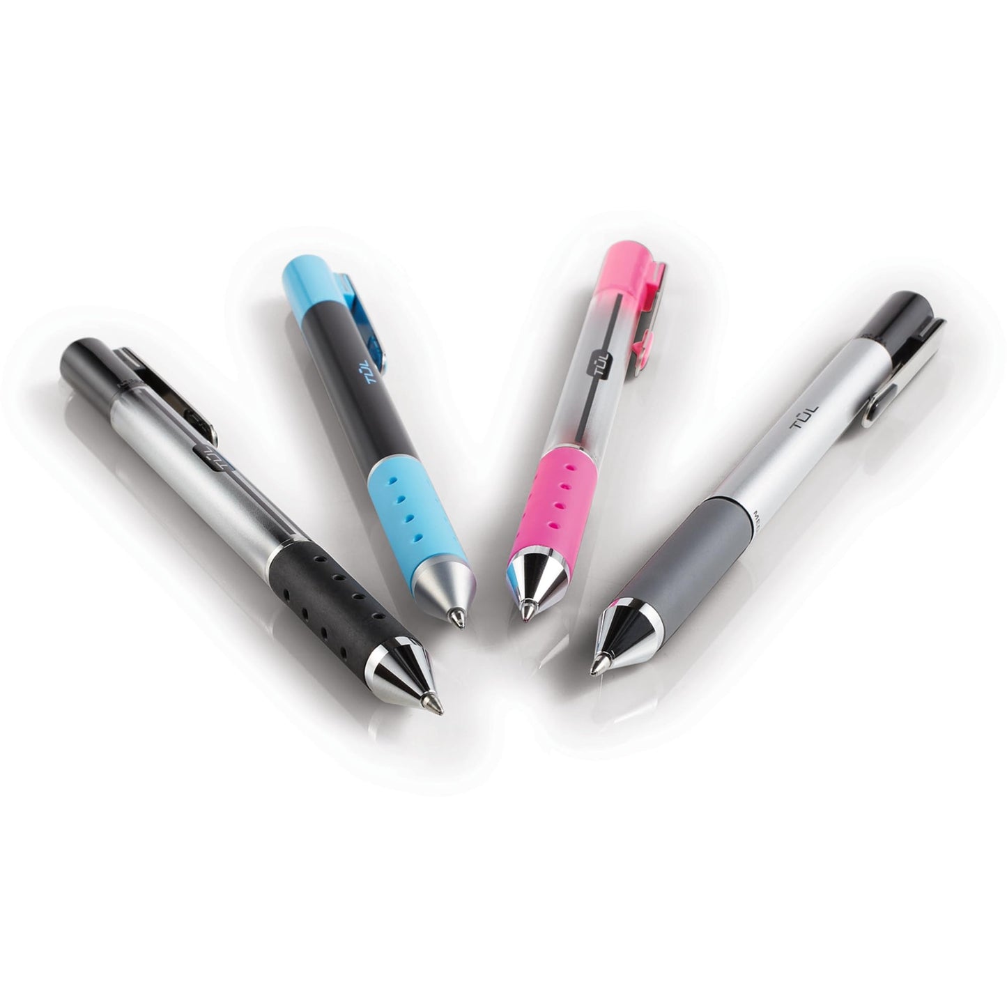 WHJJK TUL Retractable Gel Pens, Bullet Point, 0.7 mm, Gray Barrel, Assorted Standard and Bright Ink Colors, Pack of 14, SG_B01NBW93N6_US