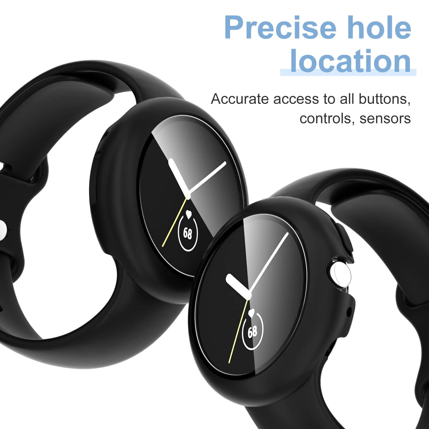 6 Pack Hard PC Case Screen Protector for Google Pixel Watch 2 (2023 New)/1