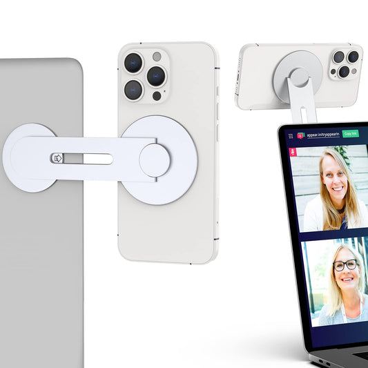 Aerbeis Continuity Magnetic Laptop Phone Holder - Continuity Camera Adapter Compatible with MagSafe for iOS 16 & macOS Ventura, Slim Laptop Phone