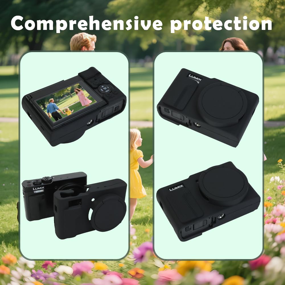 HUADU Screen Protector Compatible for Panasonic Lumix ZS99 Digital Camera,Tempered Glass Film Anti-Scratch High Definition and Soft Silicone Case