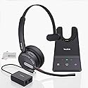 Yealink WH64 Wireless DECT Headset & Bluetooth UC Mono & EHS62 Adapter, Teams & Zoom Compatible, Acoustic Shield 2.0, 3-Mic Noise Cancellation, Plug…