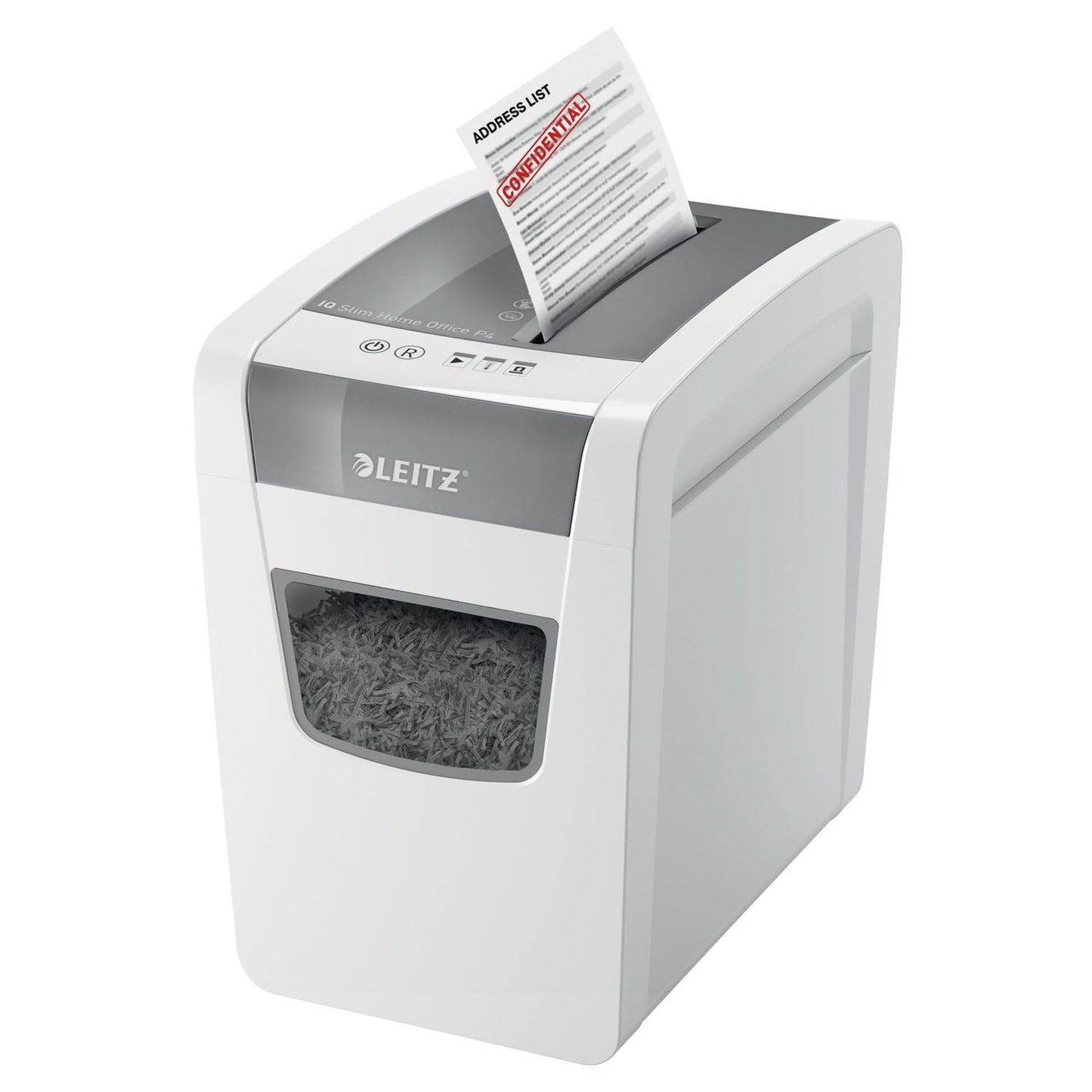 Leitz IQ Paper Shredder, Cross Cut, 10 Sheet, 6 Gallon Bin, P4 Security, Slim, Anti-Jam, Home Office (170004)