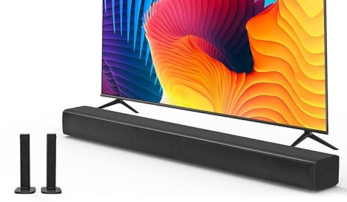 Puxinat 2 in 1 Separable Sound Bar for Smart TV, 2.2 Channel 32Inch Bluetooth 5.0 TV Speaker for Surround Sound System, Built-in Dual Subwoofer, Bass
