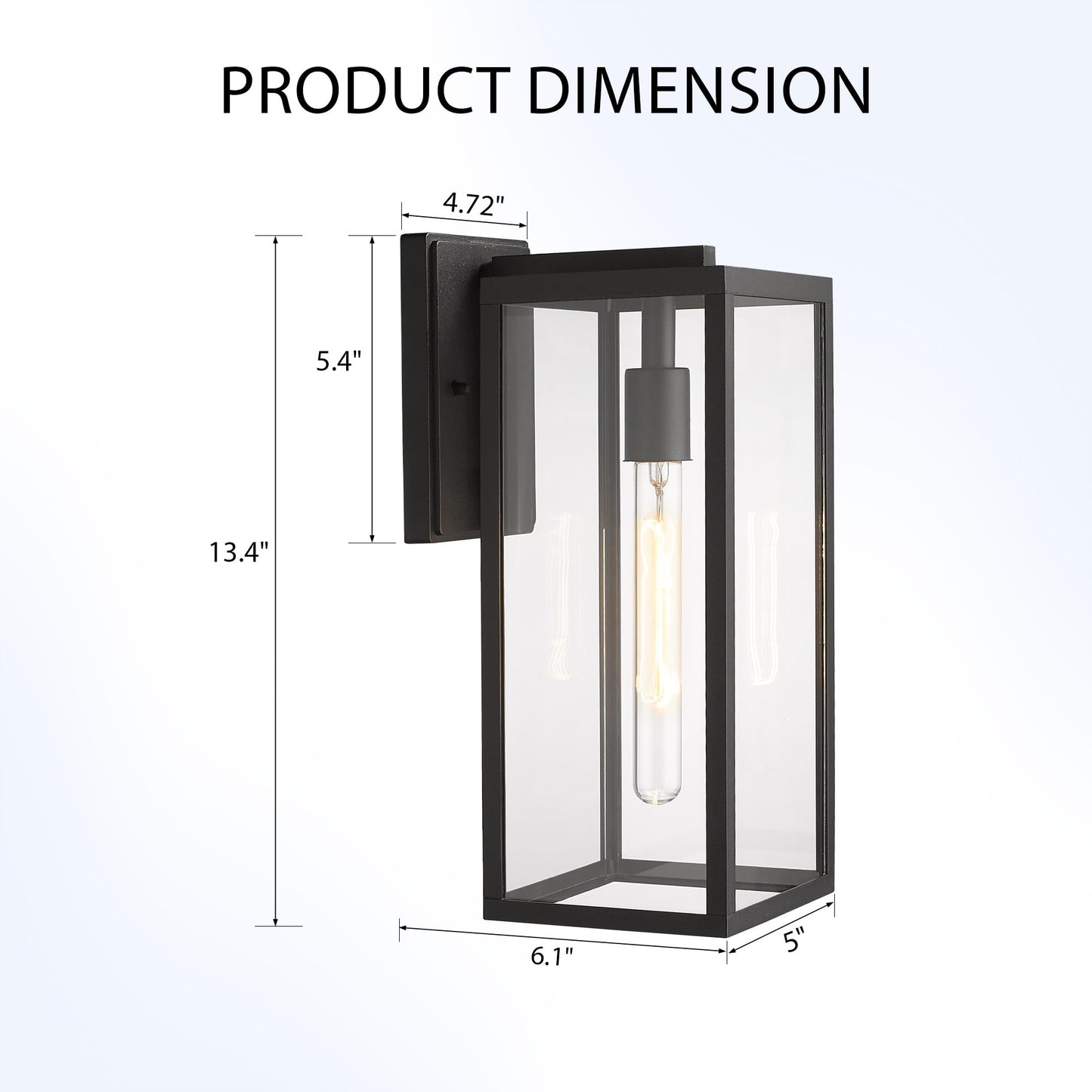 Bestshared Outdoor Wall Lantern, Anti-Rust Exterior Wall Sconce Light Fixtures, Front Door Mount Light, Outdoor Lighting Fixture, Black Wall Lamp