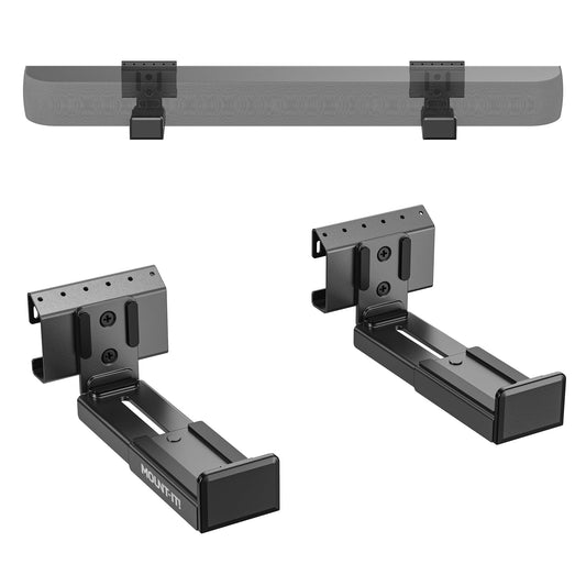 Mount-It! No Stud Sound Bar Wall Mount, Studless Soundbar Mounting Brackets for Drywall, Adjustable Depth Works with All Soundbars up to 6.1 inch