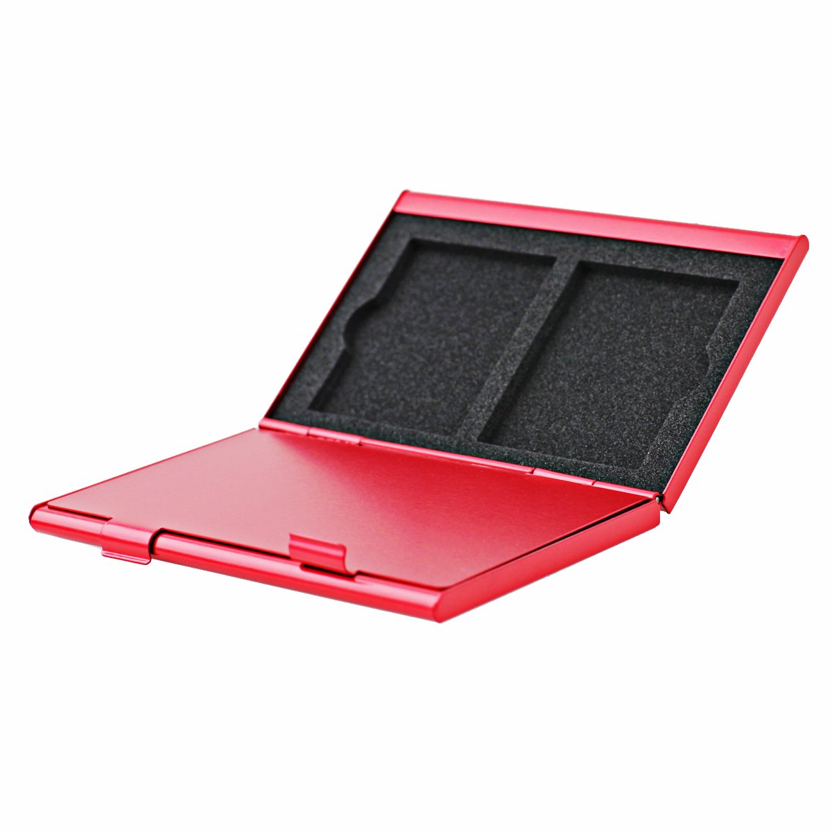 Foto&Tech RED Aluminum Memory Card Carrying Case 4 Slots Compatible with Compact Flash Card Lexar SanDIsk Kingston Sony