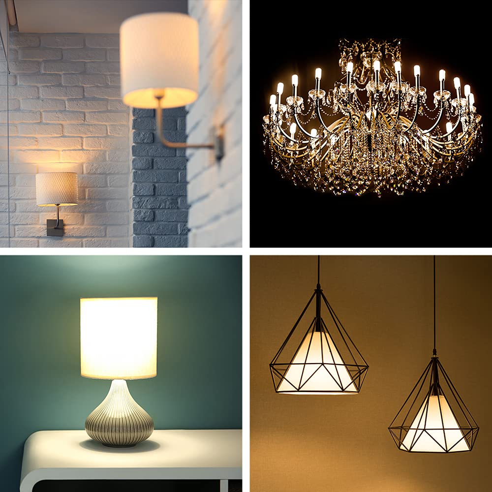 Mandala Crafts Dimmable 2W T6 LED Bulb 2700K Warm White, 25W Equivalent E12 Candelabra Base Clear Glass Filament Light for Chandeliers, Ceiling Fans