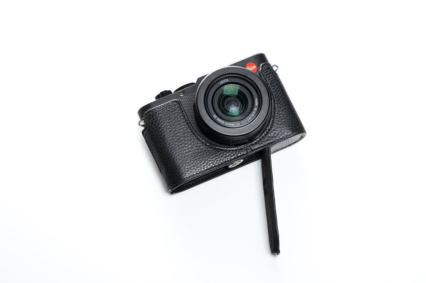 BMAOLLONGB D-Lux 8 Camera Case, Handmade Genuine Real Leather Half Camera Case Bag Cover for Leica D-Lux 8 Camera Bottom Opening Version + Hand Strap