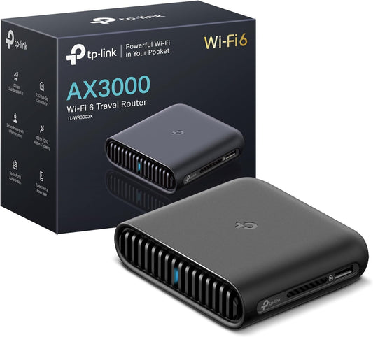 TP-Link Roam 6 AX3000 Dual-Band Wi-Fi 6 Travel Router - Multi-Gig Portable, OpenVPN, WireGuard, Public Network Sharing, Hotel/Cruise Approved, Phone