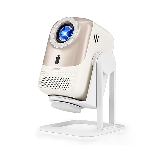 Kinhank 2026 Portable Smart Video Projector,450 ANSI Lumens, 4K Native 1080P, Auto Focus & Auto Keystone,WiFi 6,BT5.2, Outdoor Movie Projector