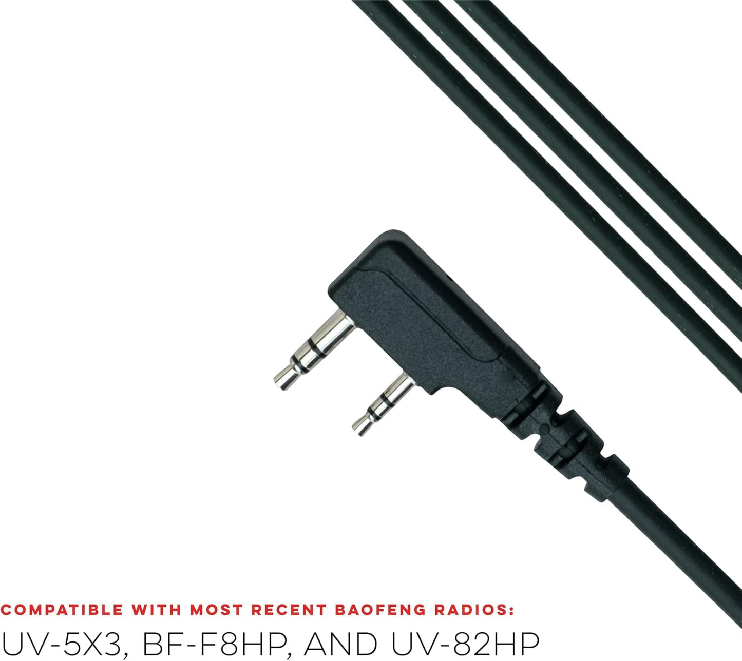 BTECH PC03 USB-C Programming Cable - FTDI Chipset for Baofeng & Kenwood K1 2 Pin Two-Way Radios | Compatible with Windows, Mac, and Linux | Easy