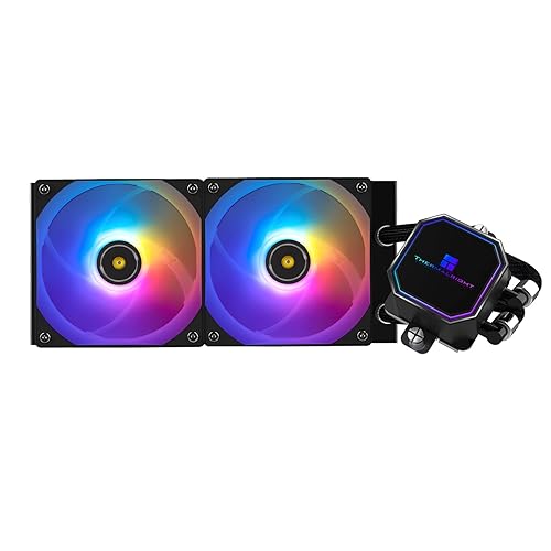 Thermalright Frozen Prism 240 Black ARGB AIO Water Cooler,Liquid CPU Cooler, 2×120mm PWM Fans Water Cooling System,1850RPM High Speed,Compatible