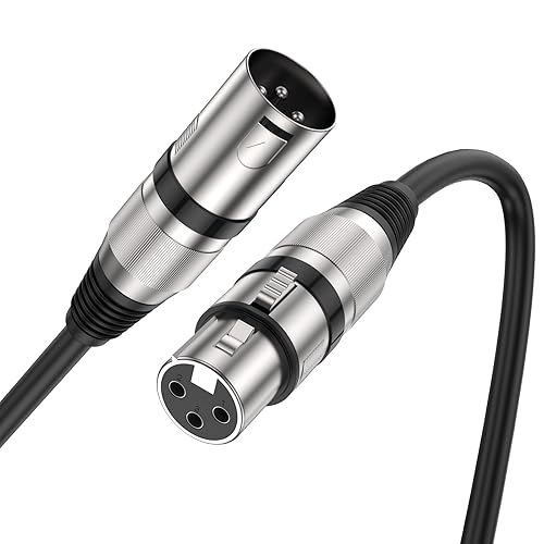 MOSWAG XLR Cable 6.6FT/2M 3 Pin Balanced XLR Male to Female Microphone Cable Noise Cancelling Mic Speaker Cable for Power Amplifier Audio Sound