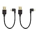 Cable Matters Combo-Pack Right Angle USB Cable for TV Stick and Power Bank 6 Inches - 90 Degree USBA to Micro USB Cable for Roku TV Stick and More