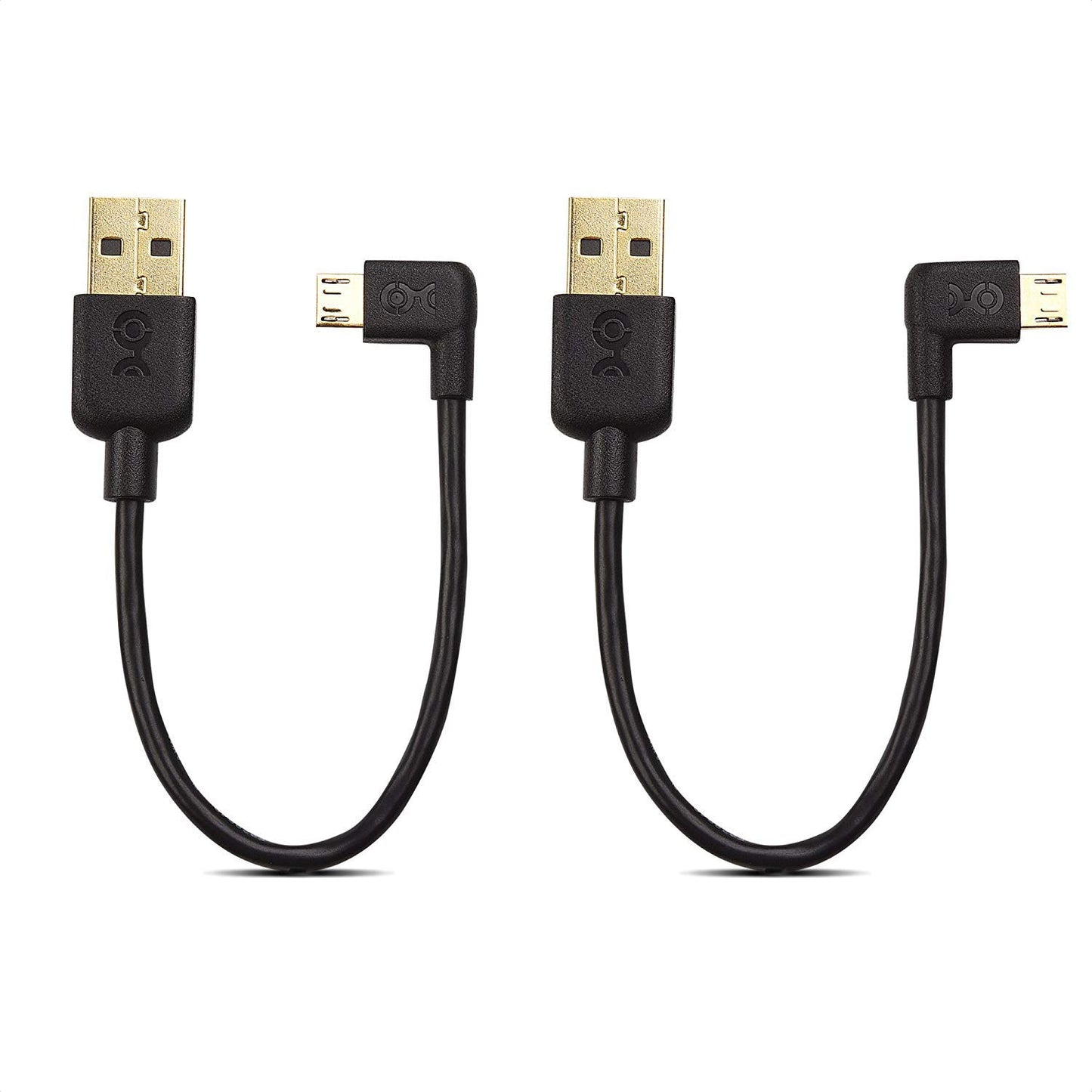 Cable Matters Combo-Pack Right Angle USB Cable for TV Stick and Power Bank 6 Inches - 90 Degree USBA to Micro USB Cable for Roku TV Stick and More