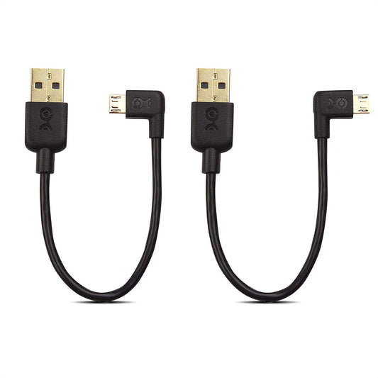 Cable Matters Combo-Pack Right Angle USB Cable for TV Stick and Power Bank 6 Inches - 90 Degree USBA to Micro USB Cable for Roku TV Stick and More