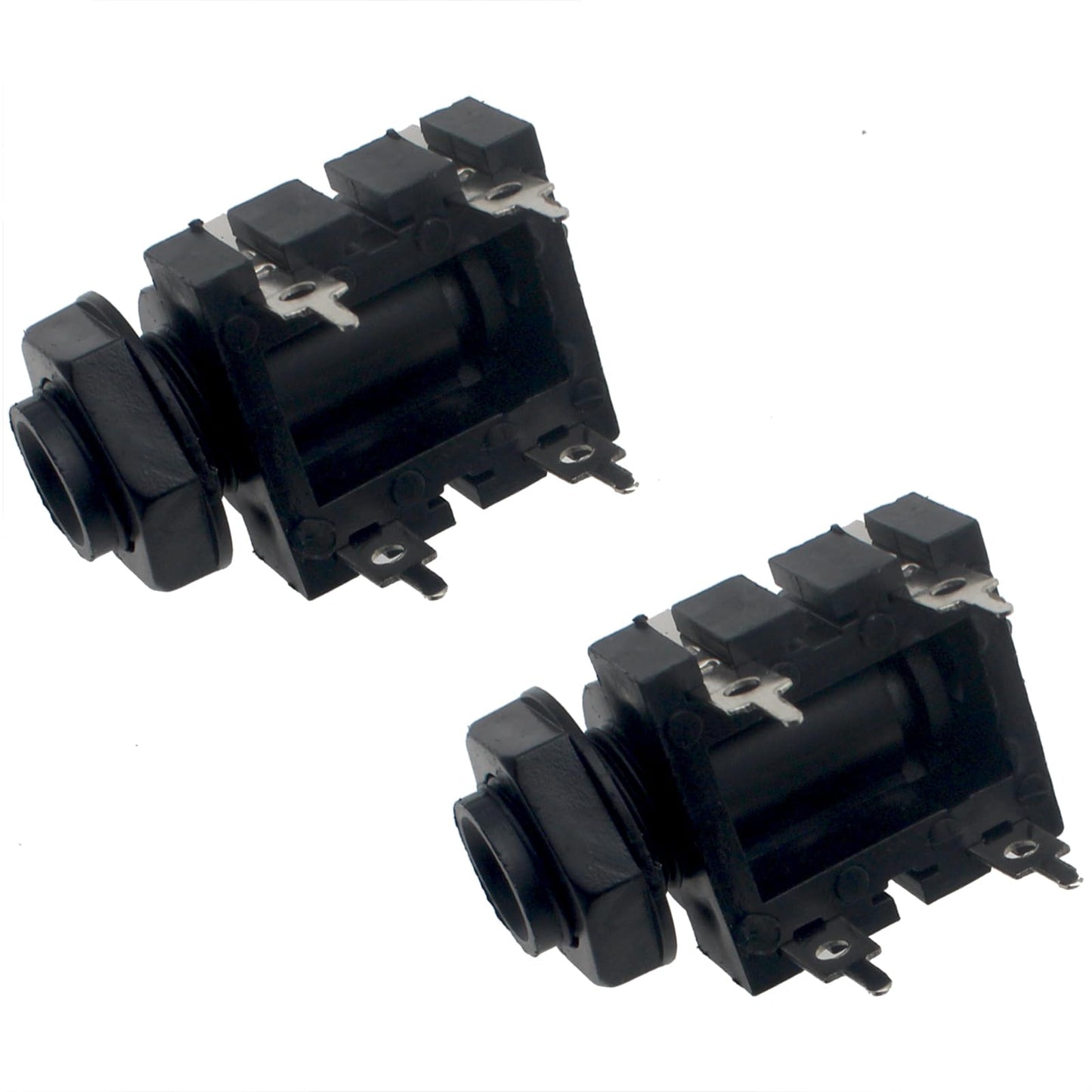 SYCZIOHU 10 PCS PCB Panel Mount 4 Pin 6.35 MM Female Mono Stereo Jack Connector for Headphones and Microphones