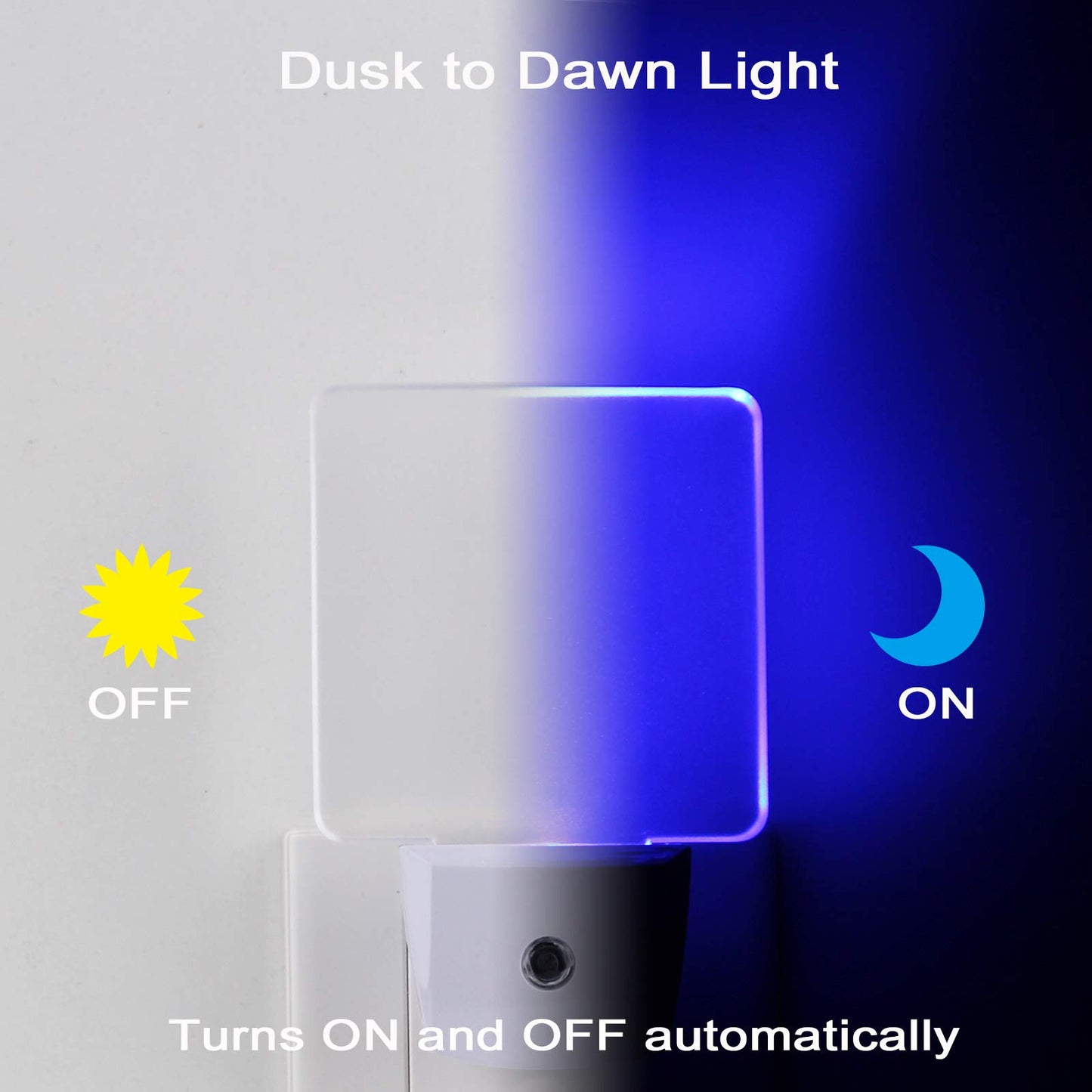 U4GLORY Blue Led Night Light Plug in - 4 Pack Dusk to Dawn Blue Night Light Auto ON Off 0.5W Suitable for Bathroom Hallway Nursery Bedroom Stairs