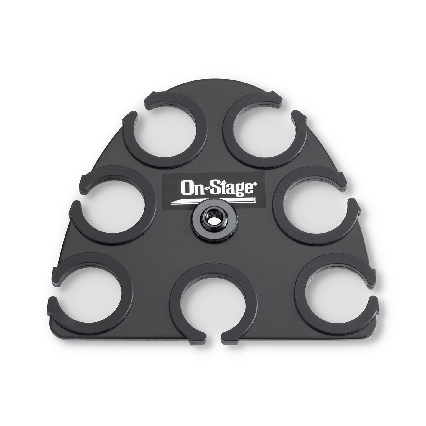 On-Stage MSA2700 Multi-Mic Holder (Microphone Organizer, Display, Caddy, Supports Handheld, Dynamic, Wired, and Wireless Mics, Aluminum, Silicone