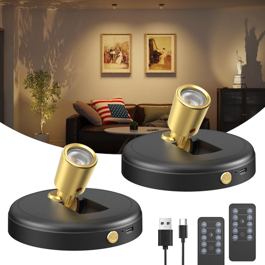 Spot Lights Indoor Led Spotlight: Rechargeable Battery Wireless Up Lights Indoor - Plants Tree Artwork Portrait Picture Display Accent Lighting