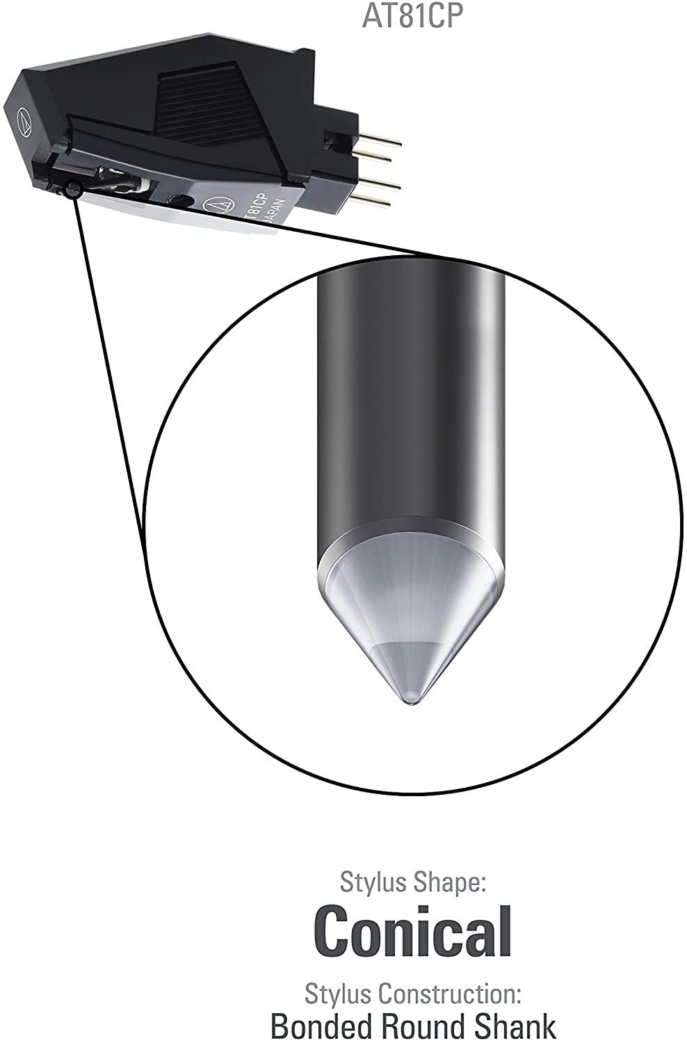 Cartridge and Stylus, needle for Technics SL DL5, SL J2, SL J3, SL J300R, SL J33, SL L1, SL L2, SL L3, SL M1, SL M2