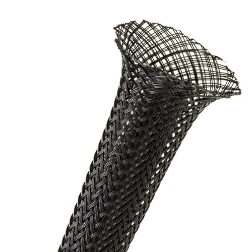 Hellermann Tyton 170-03001 Expandable Braided Sleeve, 0.50" Diameter, Black, 100ft Reel