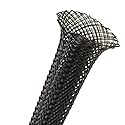 Hellermann Tyton 170-03001 Expandable Braided Sleeve, 0.50" Diameter, Black, 100ft Reel